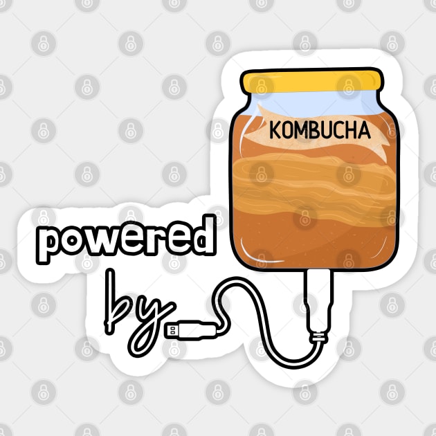 Powered by Kombucha Sticker by leBoosh-Designs